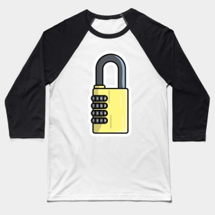 Padlock For Password Secure Sticker vector illustration. Technology and safety objects icon concept. Symbol protection and secure. Cyber security digital data protection concept sticker design Baseball T-Shirt